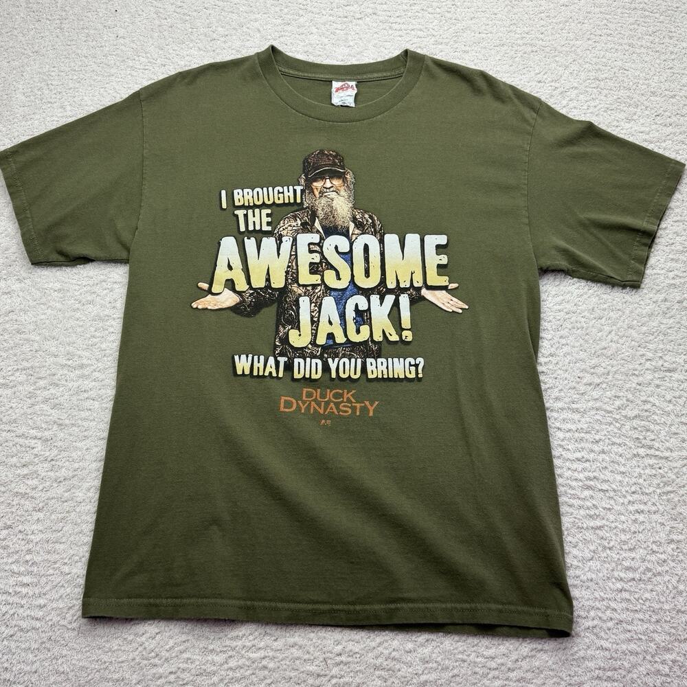 Duck Dynasty Alstyle Apparel Green TShirt Sz L "I‎ Brought the Awesome Jack!"